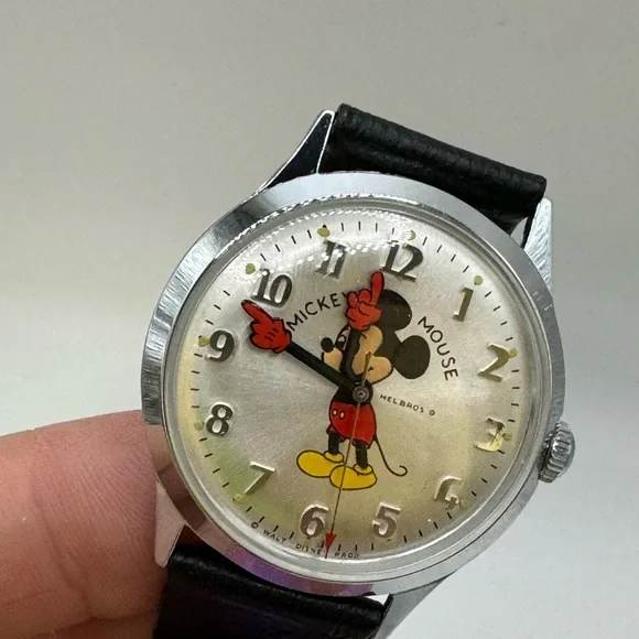 New Old Stock Mickey Mouse circa 1970’s manual wind wristwatch RARE collectible 1970s Mickey Watch - Etsy main image 2